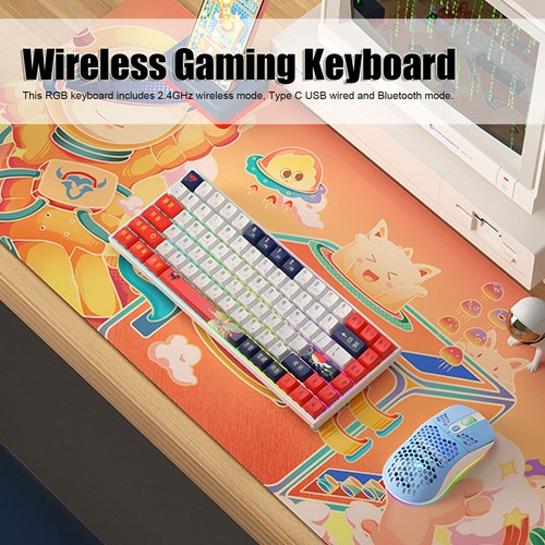 84 Key Mechanical Keyboard Contrast Color Chinese Style Rgb Backlight 3 Mo Set - Picture 14 of 24