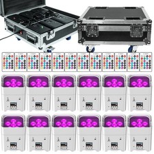 12Pcs Wireless Par Light 6x18W RGBWA UV Stage Light with WiFi APP Control w/Case