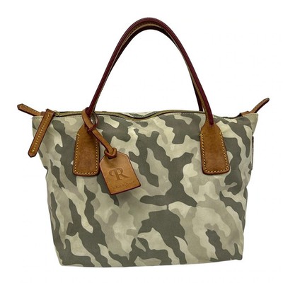 ROBERTA PIERI - Beige Khaki Multi Nylon Leather Handbag