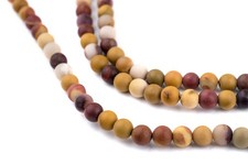 Matte Round Mookaite Beads 4mm Multicolor Gemstone 16 Inch Strand