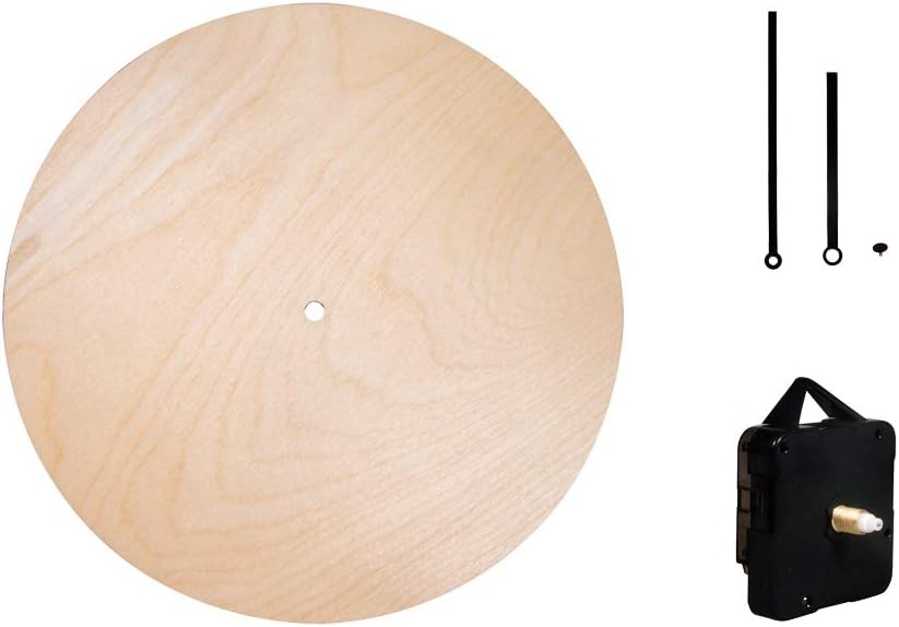 Rayher DIY Wooden Clock Kit with Clock Movement, Round Wall Clock Building Kit,