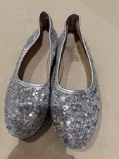 Silver Sequin Slippers Flats size 8 New