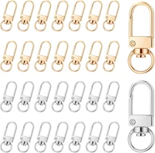 30PCS Gold & Silver Lobster Claw Clasps Swivel Snap Hooks Jewelry Keychain