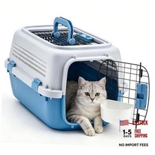 23" Hard-Sided Dog Carrier, Plastic Cat & Dog 22.4"L x 14.6"W x 13.0"H Blue