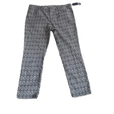 Tommy Hilfiger Pants Women  s Sz 16 Skinny Black White Geometric Print Cotton NWT