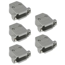 5x DB15 D-SUB 15-Pin Plastic Hood Cover Screw Type Set Solder Cup Connector Gray