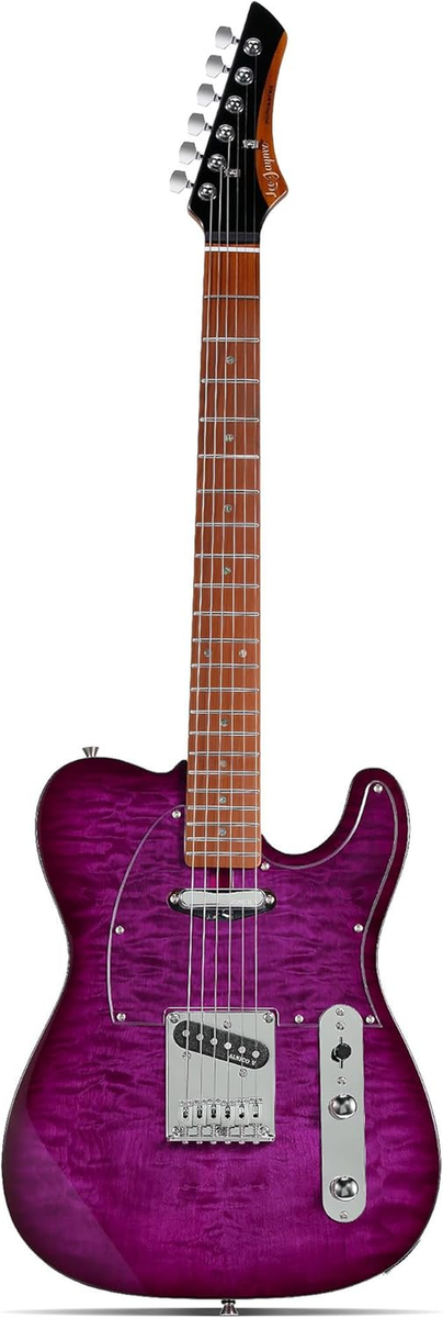 Leo Jaymz TL Electric Guitar Flame Maple Mahogany Alnico V Locking