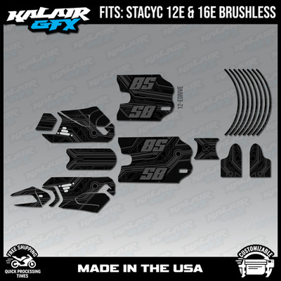 Graphics Kit for STACYC Electric 16E/12E Brushless all years Electron-SMOKE