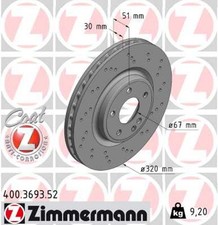 2x ZIMMERMANN Bremsscheibe SPORT Z 400.3693.52 für MERCEDES KLASSE W176 CLA C117 2x ZIMMERMANN Bremsscheibe SPORT Z 400.3693.52 für MERCEDES KLASSE W176 CLA C117