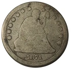 1871 Seated Liberty Quarter Key Date Low Mintage Silver AG #1064
