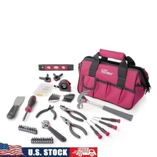 89 Piece Household Tool Set Zip Bag Screwdrivers Hammer Pliers Wrench Level New