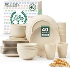 Dinnerware Set Service for 8 40 PCS round Plates and Bowls Sets Scratch Resist
