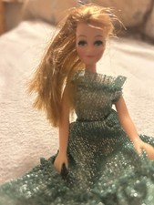 1970 Pippa Doll With Yellow Shoes And Green Dress Good Condition