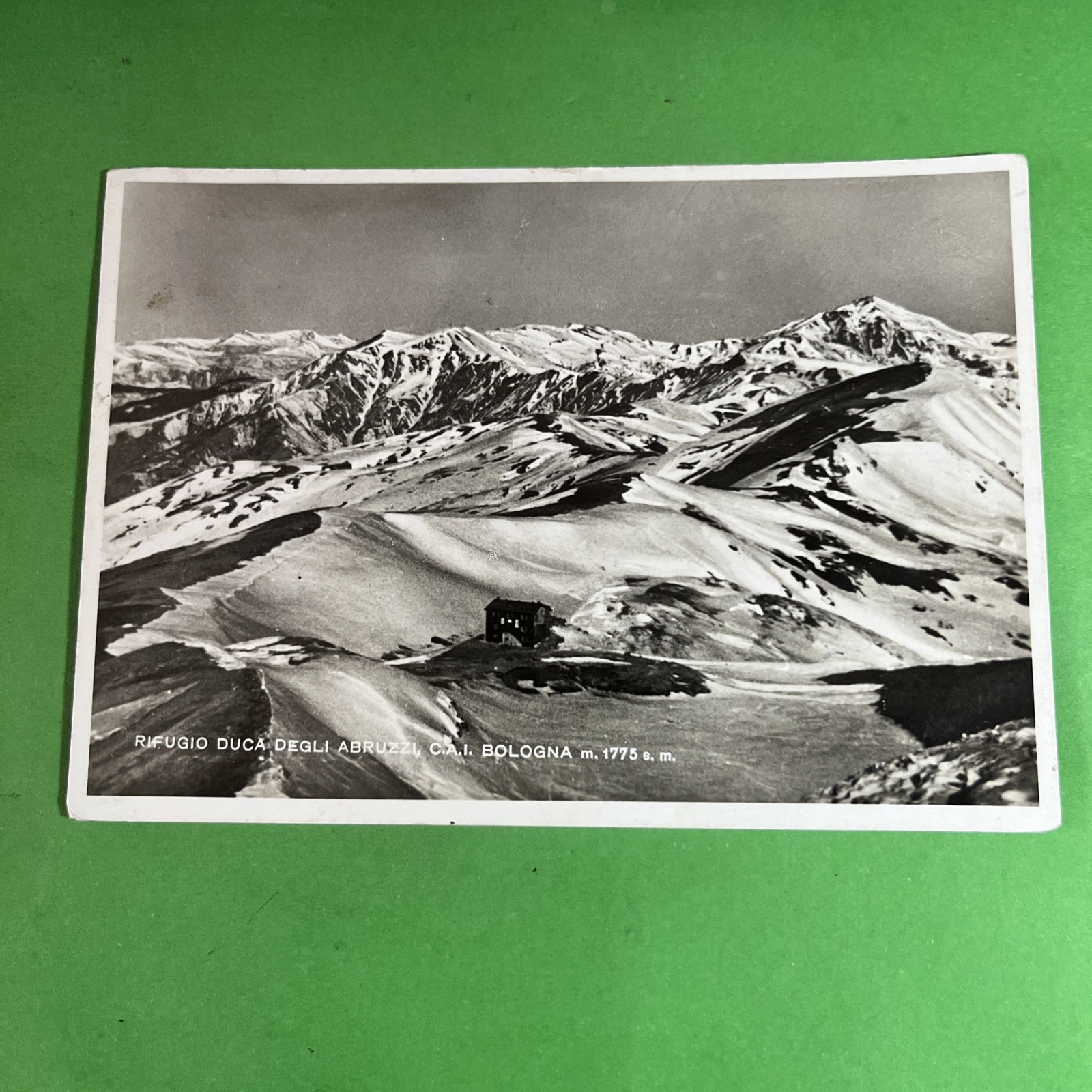 RIFUGIO DUCA DEGLI ABRUZZI CAI BOLOGNA VIAGGIATA 1939- CARTOLINA BIANCO E NERO