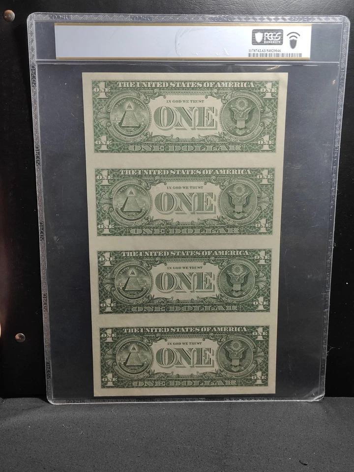 1988 Federal Reserve Note NY Uncut Sheet-4 63 PPQ PCGS - Image 2 of 2
