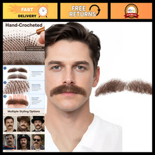 Realistic Fake Beard and Mustache Set for Adults - Perfect for Halloween, Costum