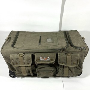 Pop Up Soft Trunk Green Canvas Collapsible Rolling Bag by Everything Summer Camp