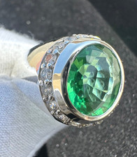 925 Sterling Silver Men's Ring Green Emerald Gemstone Handmade Jewelry Gift