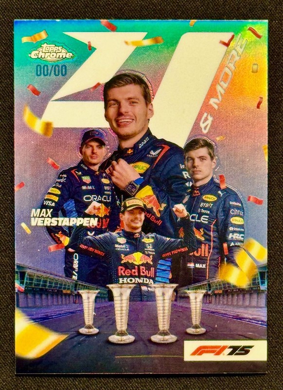 2025 Topps Chrome F1 4 And More Error Card Max Verstappen 00/00 Refractor #4N-1