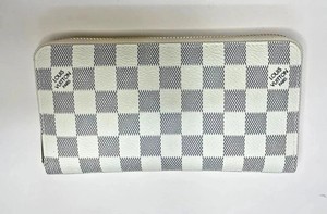 Louis Vuitton Damier Azur Zippy Zip Around Long Wallet Purse White