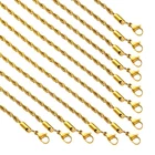 10pcs Lot Stainless steel twisted Rope chain necklace For Women Mens 2-5mm wide