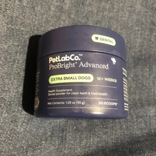 PetlabCo. Advanced Dental Powder for Extra Small Dog Breath Fresh Teeth Clean 