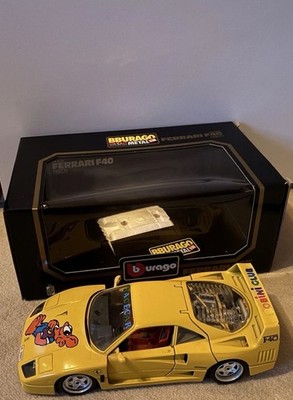 Modellauto Burago Ferrari F40 Gelb 1:18 OVP 1987