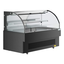 59 1/8" Black Horizontal Air Curtain Merchandiser with 1 Shelf and LED Lighting