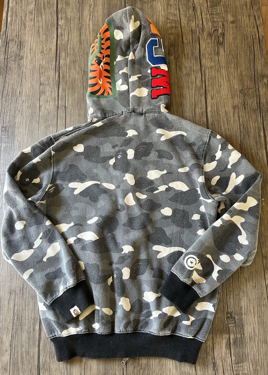 BAPE City Camo Shark Full Zip Hoodie Black Gray Size S | eBay
