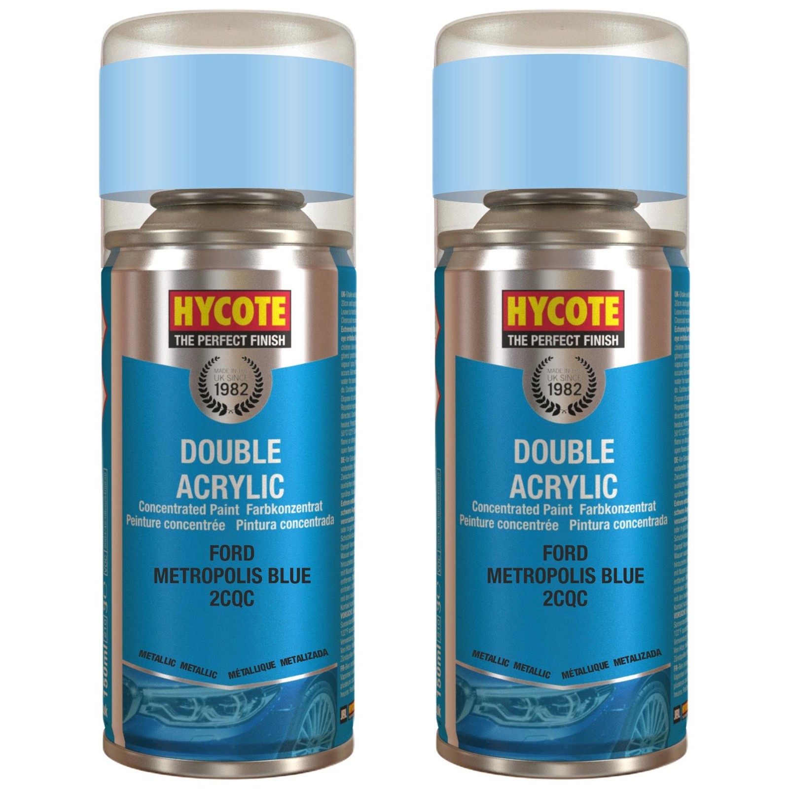 Hycote Colour Spray Paint XDFD720 Ford Metropolis Blue (Metallic) 150ml x2