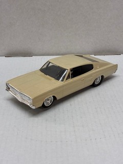 VINTAGE MPC 1/25 SCALE 1966 DODGE CHARGER HT PROMO BODIED SLOT CAR BEIGE