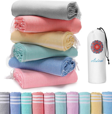 6 Packs Turkish Beach Towels Vacation Essentials Quick Dry Sand Free Soft Large 