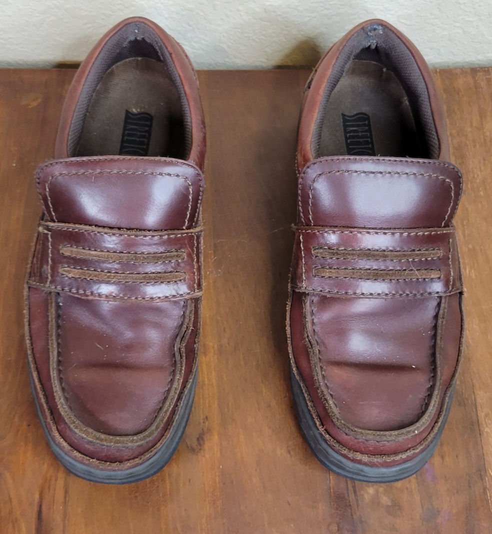 SAOLA Scarpe mocassino slip on uomo vintage Streetcars pelle marrone suola spessa sneaker 11 5 W