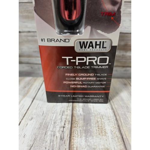 Wahl T-Pro kabelgebundener T-Blade Trimmer rot schwarz 09307-300 Close Shave Detailer Neu - Bild 2 von 5