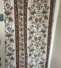 Vintage Floral Tab Top Curtains Pair 182cm 153cm Unlined Grandmacore Decor