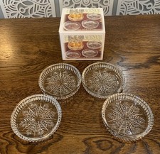 Fifth Avenue Set of 4 Lead Crystal Coasters Portico Floral Starburst Design NIB