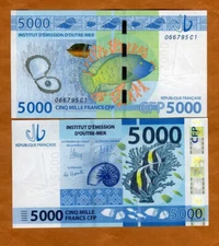 French Pacific Territories, 5000 Francs ND (2019) P-7, UNC
