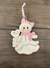 Baby Girl Cloud  Pink  Personalized Christmas Ornament