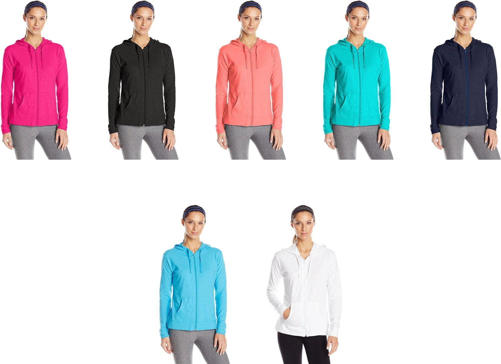 Hanes Women's Full-Zip Slub Cotton Hoodie