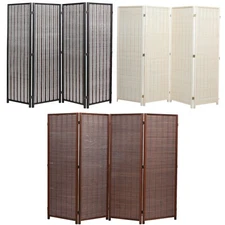 3 ,4,6,8 Panels Room Divider Privacy Screen Weaved Bamboo Black Brown Natural