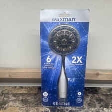 Waxman Serene Handheld Shower Head W/ 6 Spray Settings Brushed Nickel NEW
