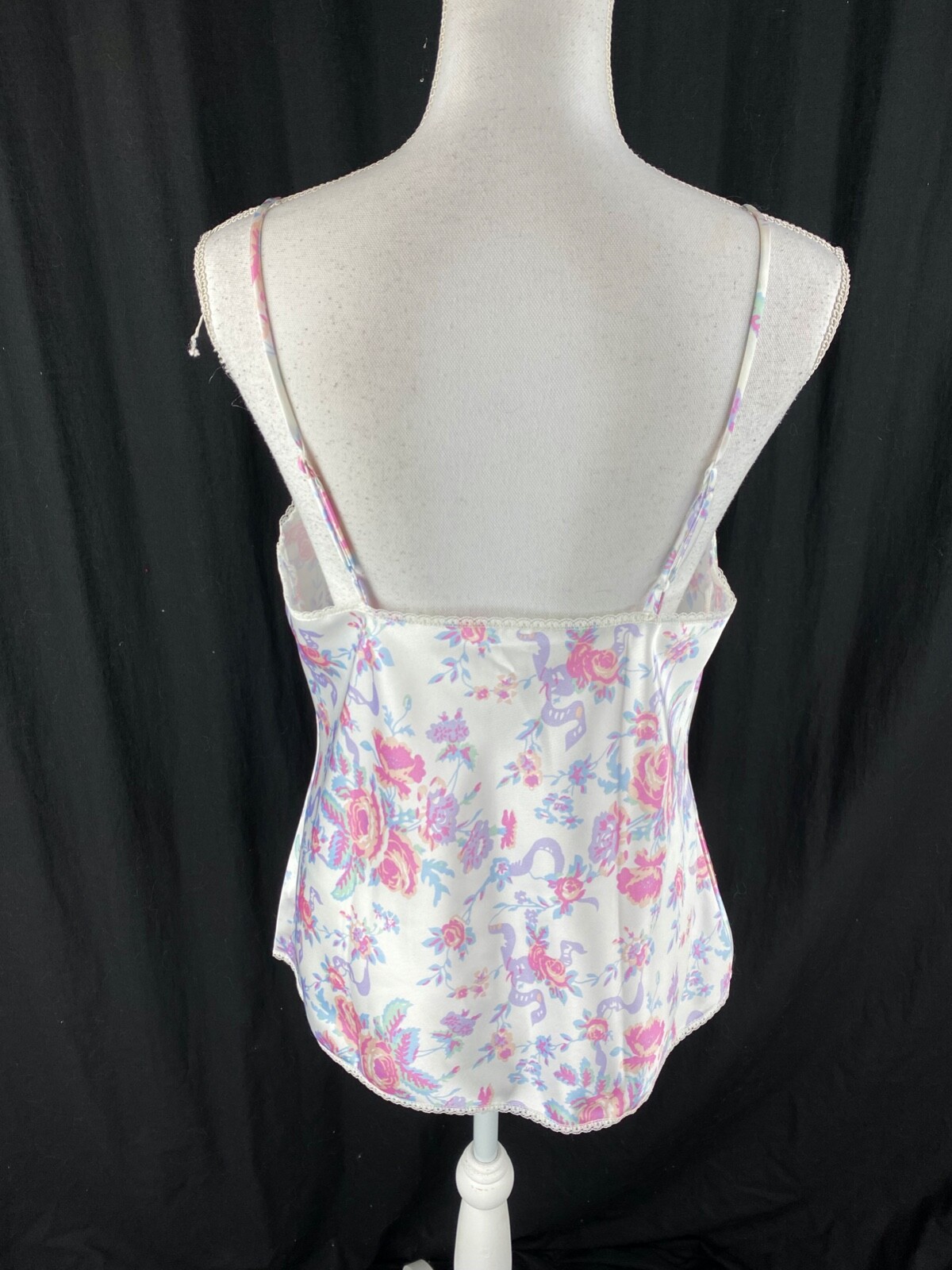 Kayser Vtg 60s 2 Piece Pajama Intimate Floral Lace Trim Shorts Cami Top USA 38/7