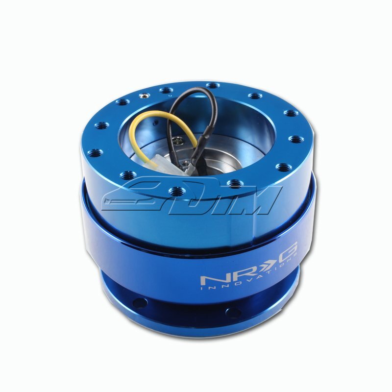 NRG Blue Aluminum Ball Lock 6-Hole Steering Wheel Gen 2.0 Quick