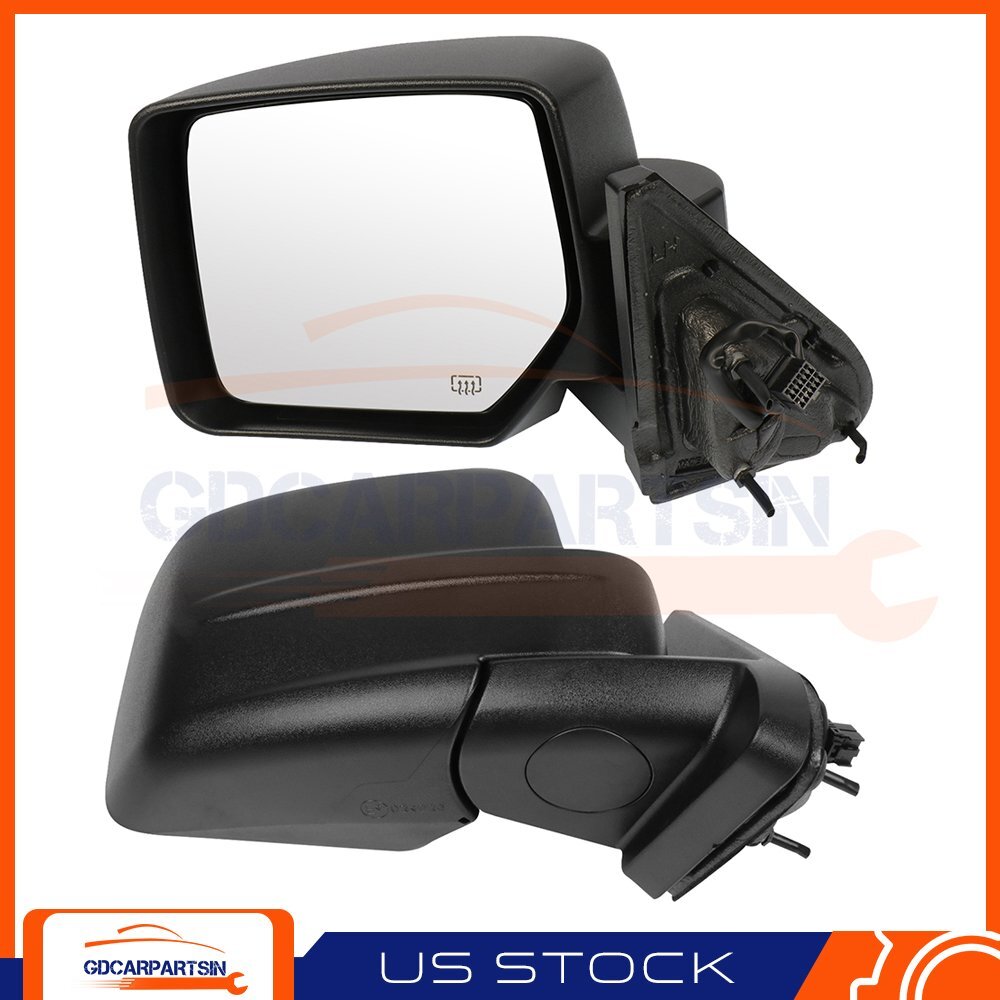 Power Heated Fold Black Textured Pair Side Mirrors For 2007-2018 Jeep Patriot
