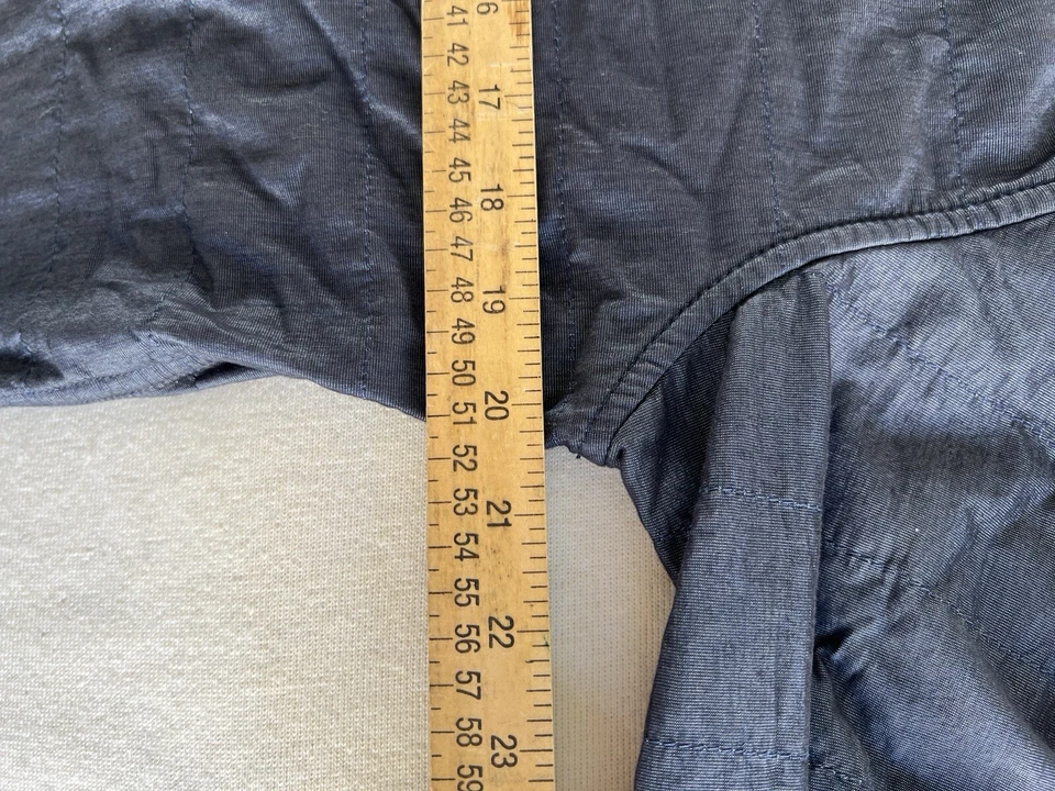 Camisa MERIDIAN LINE Shacket Para Hombres Mediana Azul Oscuro Forrada Puño Abatible Manga Larga Foto 4 de 4