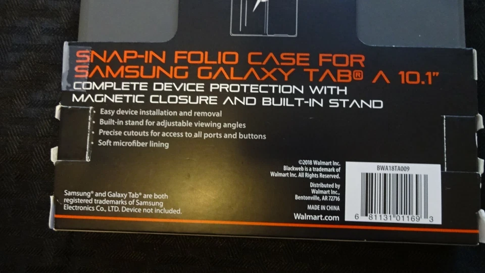 Snap-in Folio Case for Samsung Galaxy Tab 10.1" Built-in Stand Magnetic Close B - Image 4 of 4