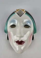 Vintage Lady Vandor 1985 Pelzman Designs Ceramic Wall Mask Hand Painted Retro 2
