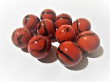 10 Murmeln Glückskäfer rot ca. 22mm aus Glas, Glasmurmel, Glaskugel (120089)