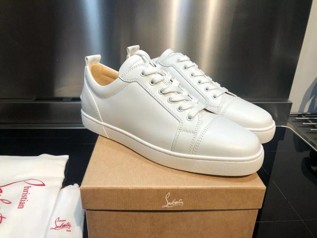 Christian Louboutin Louis Junior Flat Calf White Sneakers New Size