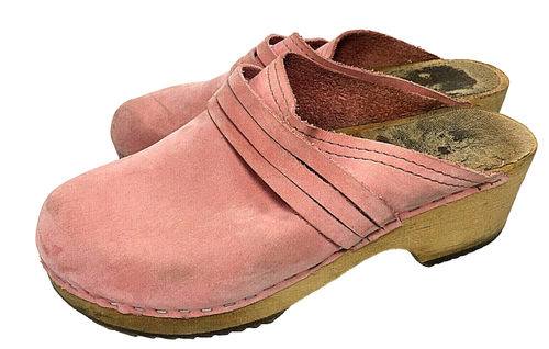 Olsson Clogs De Luxe Pink Leather Nurse Scarcity Vintage Clogs Women's Size 8/M